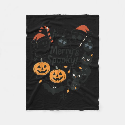 Merry Soky Halloween Christmas Cute Cats Pumpkins Fleecedecke (Vorderseite)