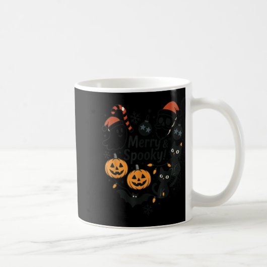 Merry Soky Halloween Christmas Cute Cats Pumpkins  Kaffeetasse (Rechts)