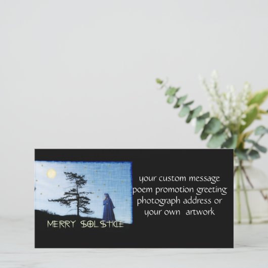 Merry Solstice Night Feiertagskarte (Stehend Vorderseite)