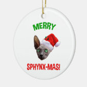 Merry Sphynx-Mas Funny Christmas Sphynx Cat Lover Keramik Ornament (Links)