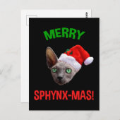 Merry Sphynx-Mas Funny Christmas Sphynx Cat Lover Postkarte (Vorne/Hinten)