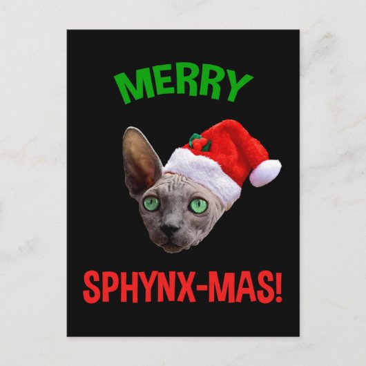 Merry Sphynx-Mas Funny Christmas Sphynx Cat Lover Postkarte (Vorderseite)