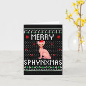 Merry Sphynxmas Sphynx Cat Lover Christmas Ugly Me Karte (Gelbe Blume)