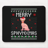 Merry Sphynxmas Sphynx Cat Lover Christmas Ugly Me Mousepad (Vorne)