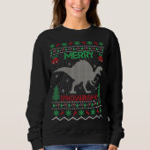 Merry Spinosaurus Xmas Ugly Spinosaurus Weihnachte Sweatshirt (Vorderseite)