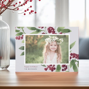 Merry Sprigs Happy Holidays Foto Feiertagskarte