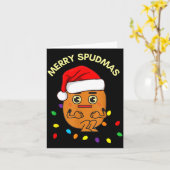 Merry Spudmas Funny Tato Santa Holiday Lights Chri Karte (Gelbe Blume)