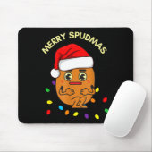 Merry Spudmas Funny Tato Santa Holiday Lights Chri Mousepad (Mit Mouse)