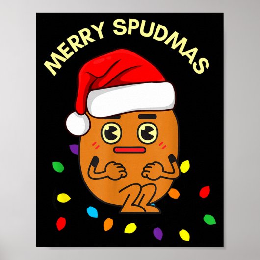 Merry Spudmas Funny Tato Santa Holiday Lights Chri Poster (Vorne)