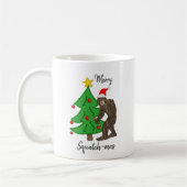 Merry Squatch mas Bigfoot Weihnachtsfest Spaß Kaffeetasse (Links)