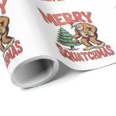 Merry Squatchmas Bigfoot Sasquatch Weihnachtsbaum Geschenkpapier (Rolleneckpunkt)