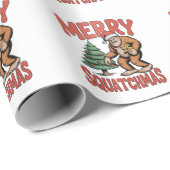 Merry Squatchmas Bigfoot Sasquatch Weihnachtsbaum Geschenkpapier (Rolleneckpunkt)