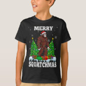 Merry Squatchmas Christmas Tree Santa Bigfoot Sasq T-Shirt (Vorderseite)