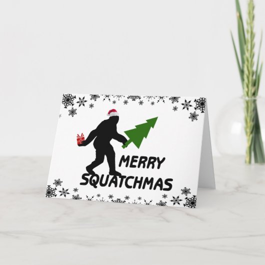 Merry Squatchmas Feiertagskarte (Vorderseite)