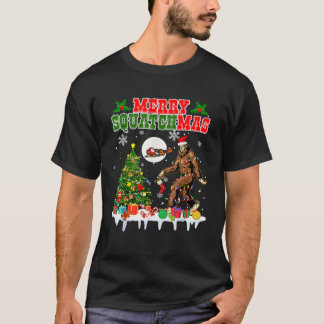 Merry Squatchmas Weihnachtsbaum Santa Bigfoot Sasq T-Shirt