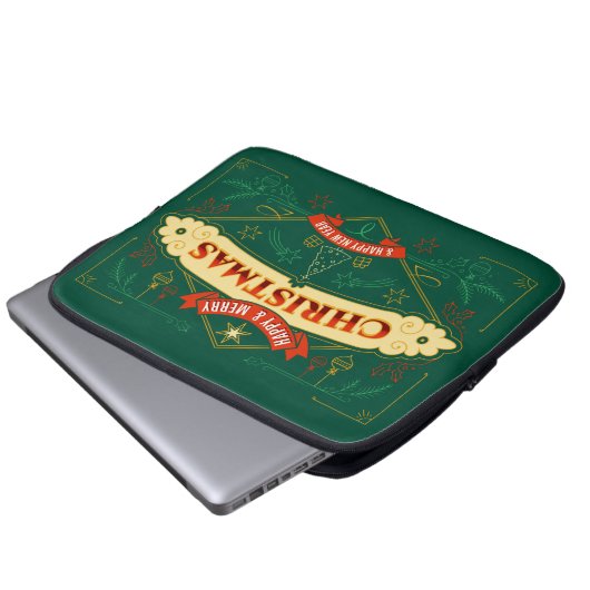 Merry Squishmas Laptopschutzhülle (Vorne Knopf)