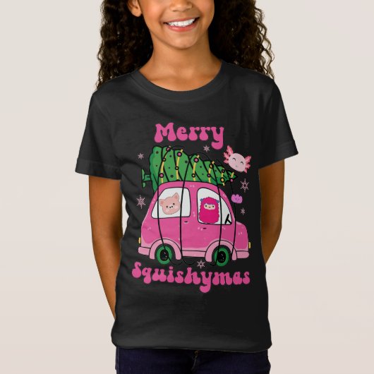 Merry Squishymas Pink Car T-Shirt (Vorderseite)