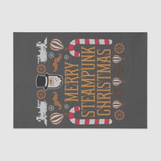 Merry Steampunk Christmas Ugly Xmas Seidenpapier (Vorderseite)