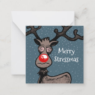 Merry Stressmas mit Rudolph Christmas Card Mitteilungskarte