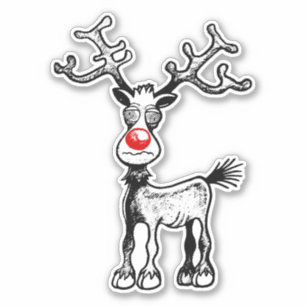 Merry Stressmas mit Rudolph der Reindeer-Aufkleber Aufkleber
