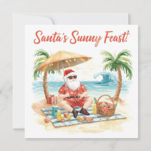 Merry Summer Holiday Santa am Strand Feiertagskarte