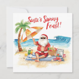 Merry Summer Holiday Santa am Strand Feiertagskarte