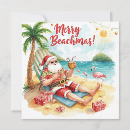 Merry Summer Holiday Santa am Strand Feiertagskarte