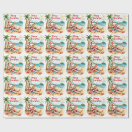 Merry Summer Holiday Santa am Strand Geschenkpapier