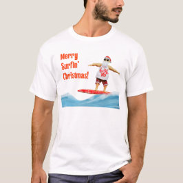 Merry Surfin Weihnachtsmann auf Surfbrett T-Shirt