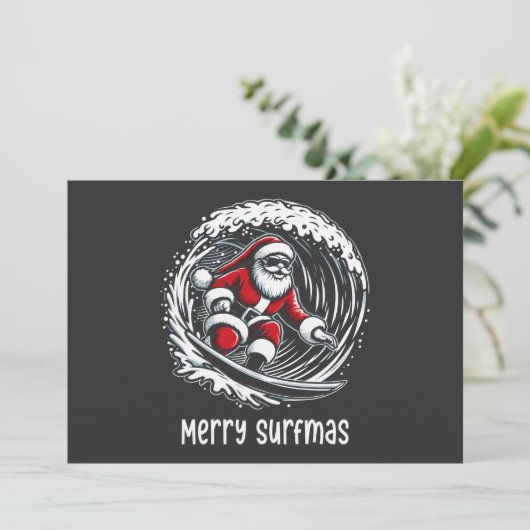 Merry Surfmas Einladung (Stehend Vorderseite)