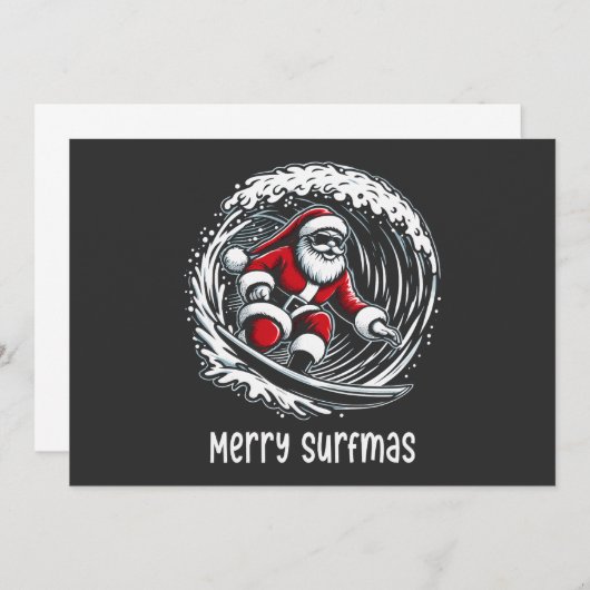Merry Surfmas Einladung (Vorne/Hinten)