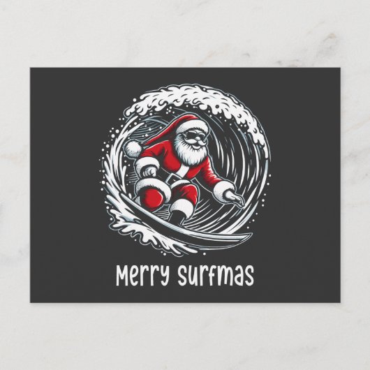 Merry Surfmas Feiertagspostkarte (Vorderseite)