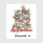 Merry Sushimas Sushi Christmas Aufkleber (Blatt)