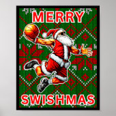 Merry Swishmas Basketball Christmas Santa Claus Sl Poster (Vorne)