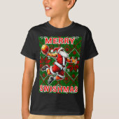 Merry Swishmas Basketball Christmas Santa Claus Sl T-Shirt (Vorderseite)
