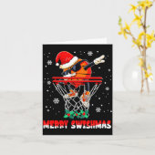 Merry Swishmas Basketball Funny Dabbing Basketball Karte (Gelbe Blume)