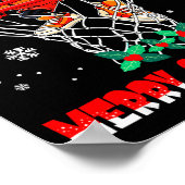 Merry Swishmas Basketball Funny Dabbing Basketball Poster (Ecke)