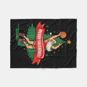 Merry Swishmas Basketball Santa Christmas Pajamas  Fleecedecke (Vorderseite (Horizontal))