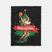 Merry Swishmas Basketball Santa Christmas Pajamas  Fleecedecke (Vorderseite)