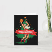 Merry Swishmas Basketball Santa Christmas Pajamas Karte (Vorderseite)