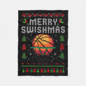 Merry Swishmas Basketball Ugly Christmas Graphic F Fleecedecke (Vorderseite)