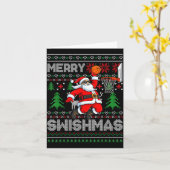 Merry Swishmas Basketball Ugly Christmas Santa Men Karte (Gelbe Blume)