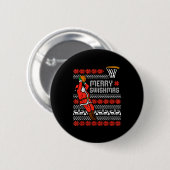 Merry Swishmas Basketball Ugly Christmas Xmas Men Button (Vorne & Hinten)