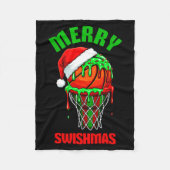 Merry Swishmas Basketball Ugly Christmas Xmas Men Fleecedecke (Vorderseite)