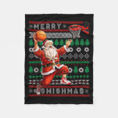 Merry Swishmas Basketball Ugly Christmas Xmas Men Fleecedecke (Vorderseite)