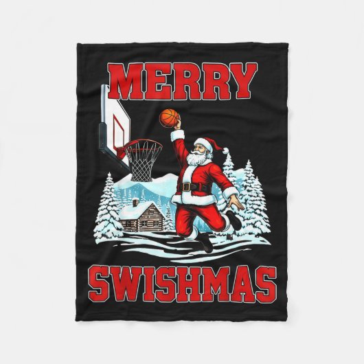 Merry Swishmas Basketball Ugly Christmas Xmas Men  Fleecedecke (Vorderseite)