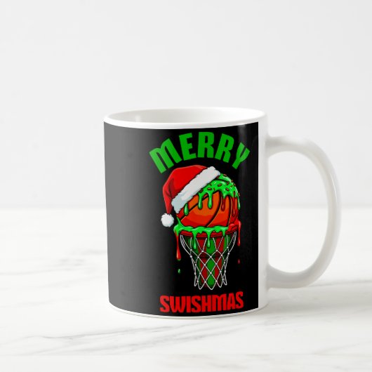 Merry Swishmas Basketball Ugly Christmas Xmas Men Kaffeetasse (Rechts)