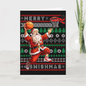 Merry Swishmas Basketball Ugly Christmas Xmas Men Karte (Vorderseite)