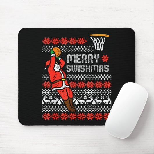 Merry Swishmas Basketball Ugly Christmas Xmas Men Mousepad (Mit Mouse)