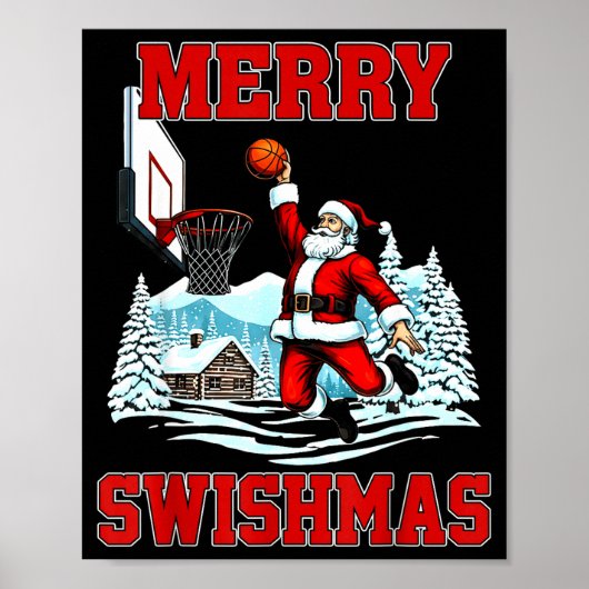 Merry Swishmas Basketball Ugly Christmas Xmas Men Poster (Vorne)
